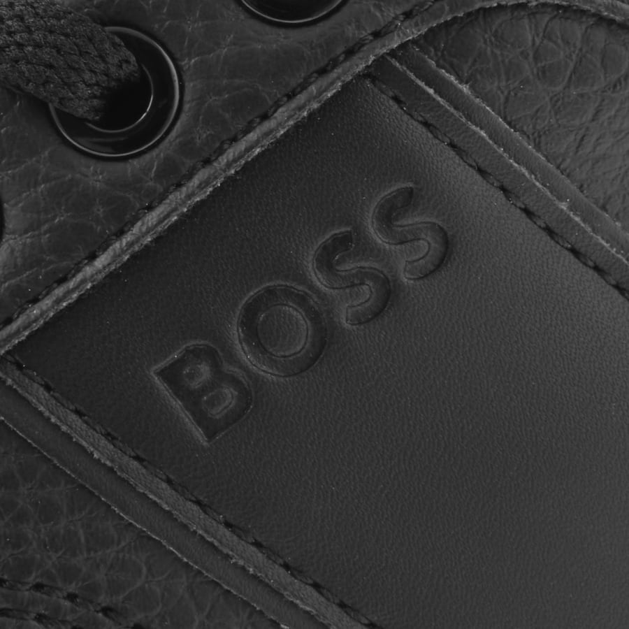 Boss black leather trainers online